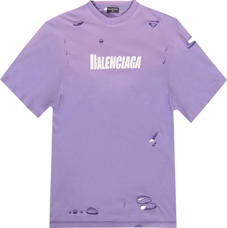 تي شيرت Balenciaga Boxy T-Shirt "Purple/White"، بنفسجي