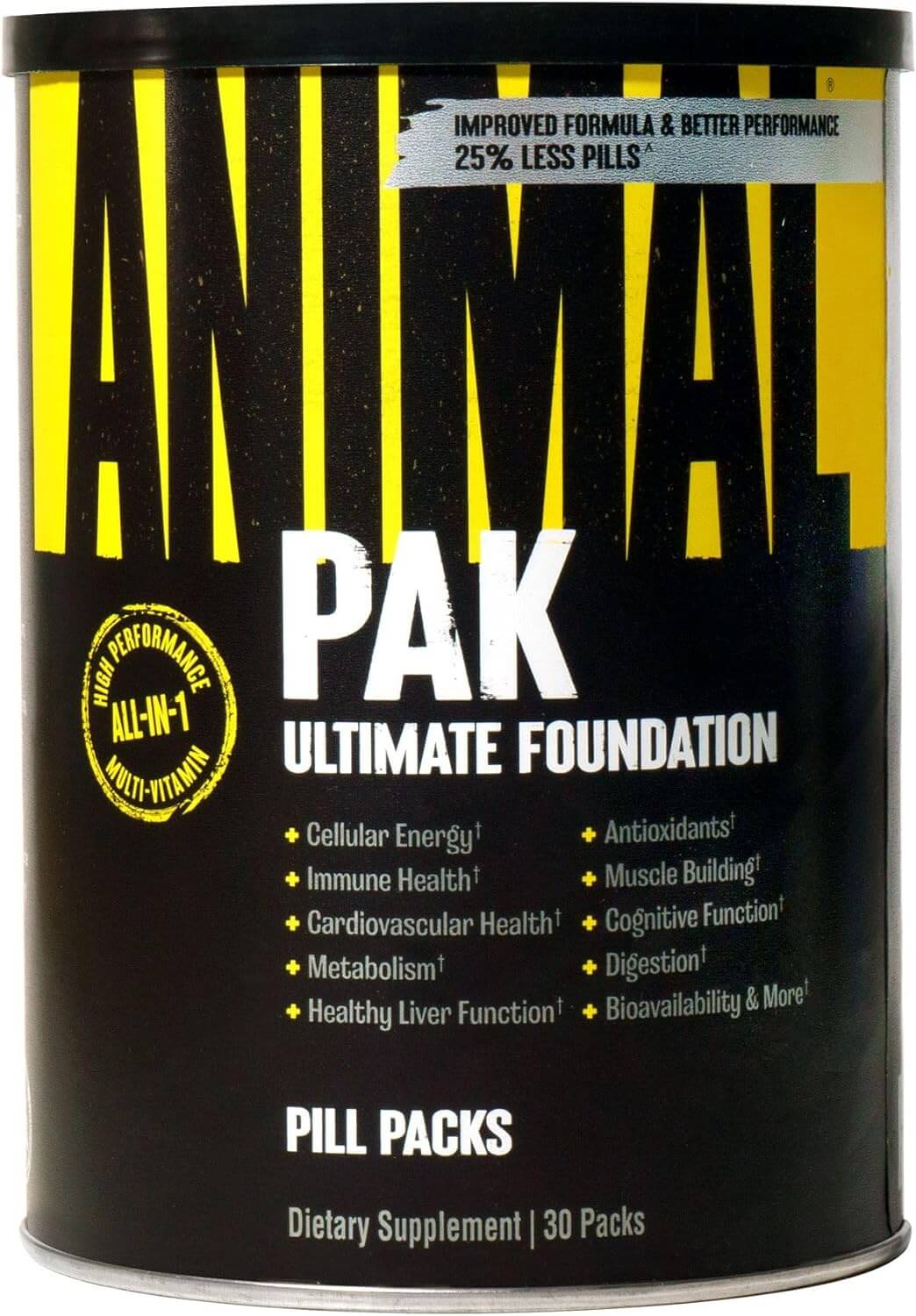 Complex of vitamins and supplements for sports nutrition Animal Pak All-in-One Women & Men Updated Version, 30 servings