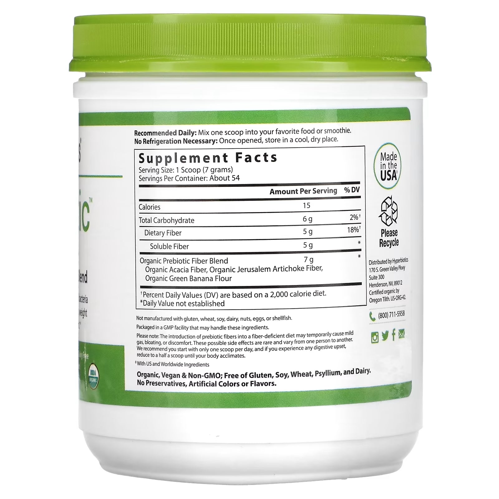 Organic Hyperbiotics Proprietary Blend, 375 g