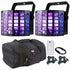 (2) American DJ Mini Dekker LZR Moonflower & Laser Effect Light w Remote & Case (2) American DJ Mini Dekker LZR Moonflower & Laser Effect Light w Remote & Case