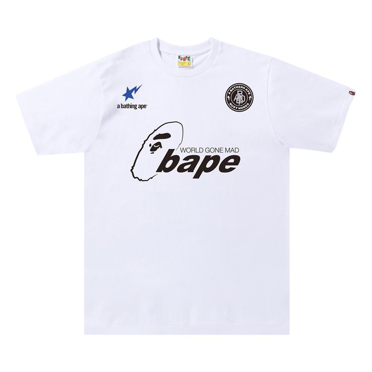 تي شيرت BAPE Soccer #1 باللون الأبيض