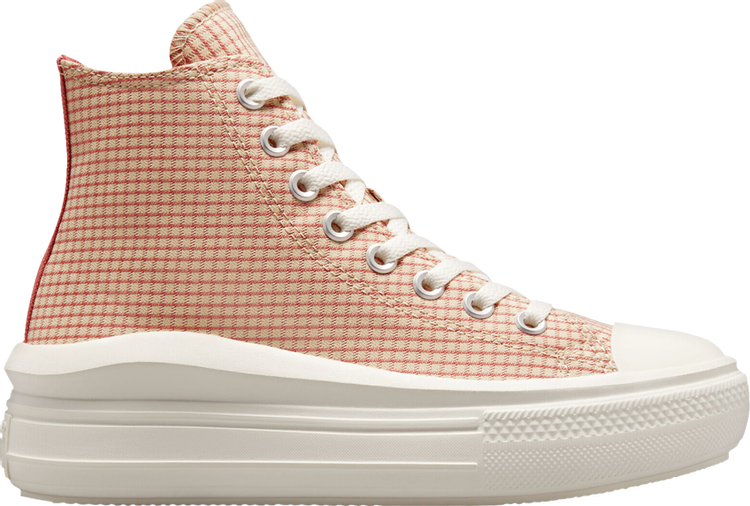 حذاء رياضي Converse Chuck Taylor All Star Move Platform High Checkered للنساء - Rhubarb Pie، Tan