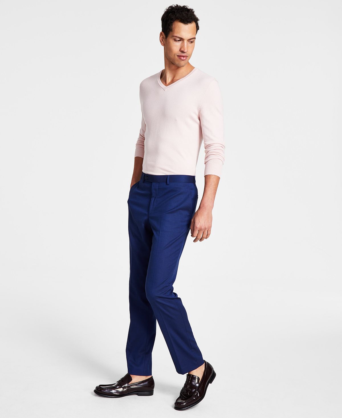 Calvin Klein Men's Slim Fit Dress Pants, Blue