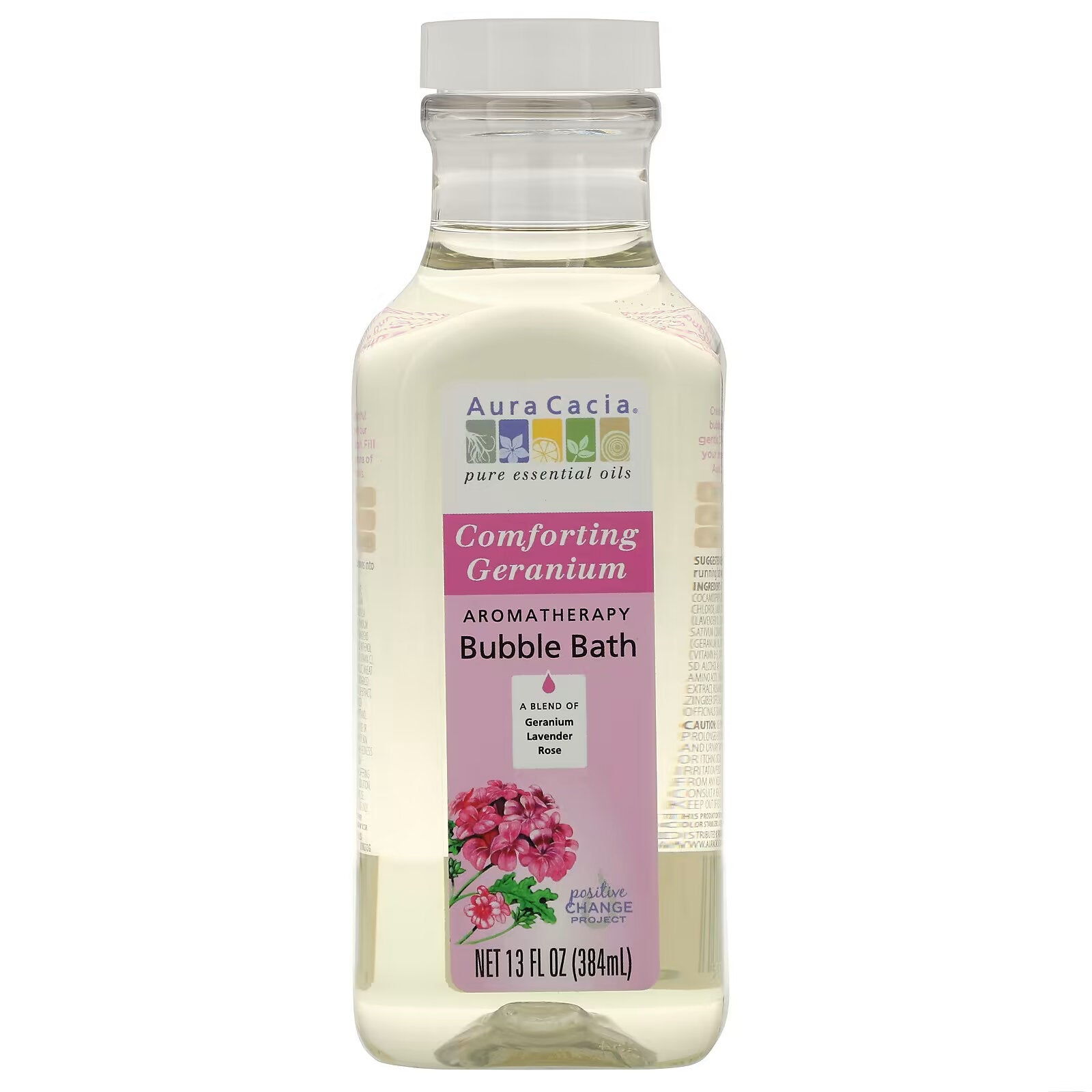 Aura Cacia, Aromatherapy Bubble Bath, Soothing Geranium 13 fl oz (384 ml)