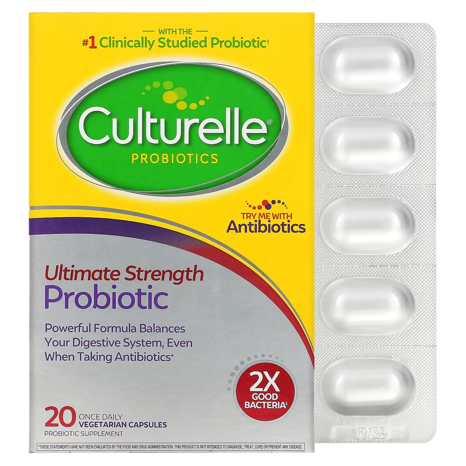 Culturelle Enhanced Potency Probiotics, 20 Vegetarian Capsules