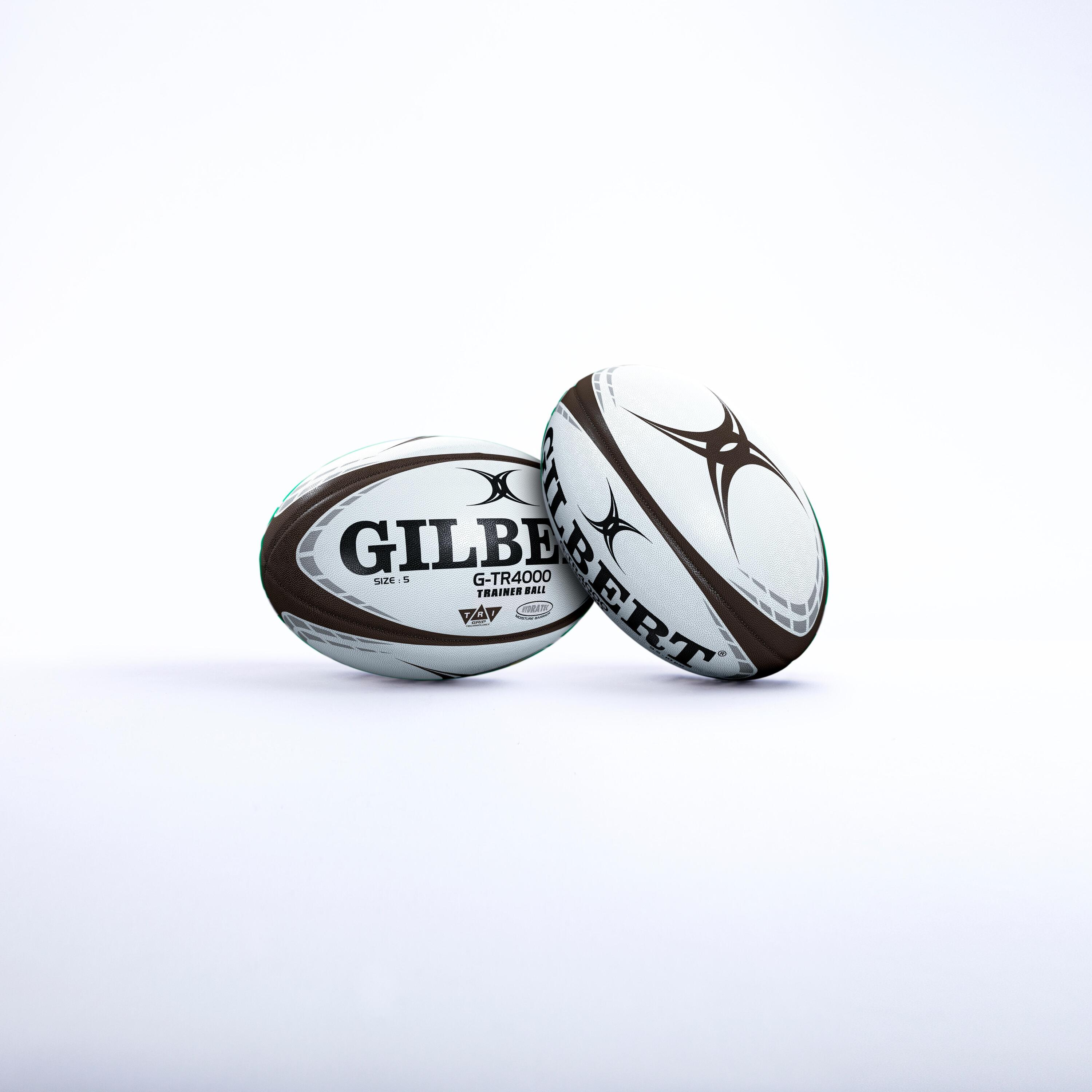 Rugby ball size 5 - Gilbert GTR 4000 white/black, white black