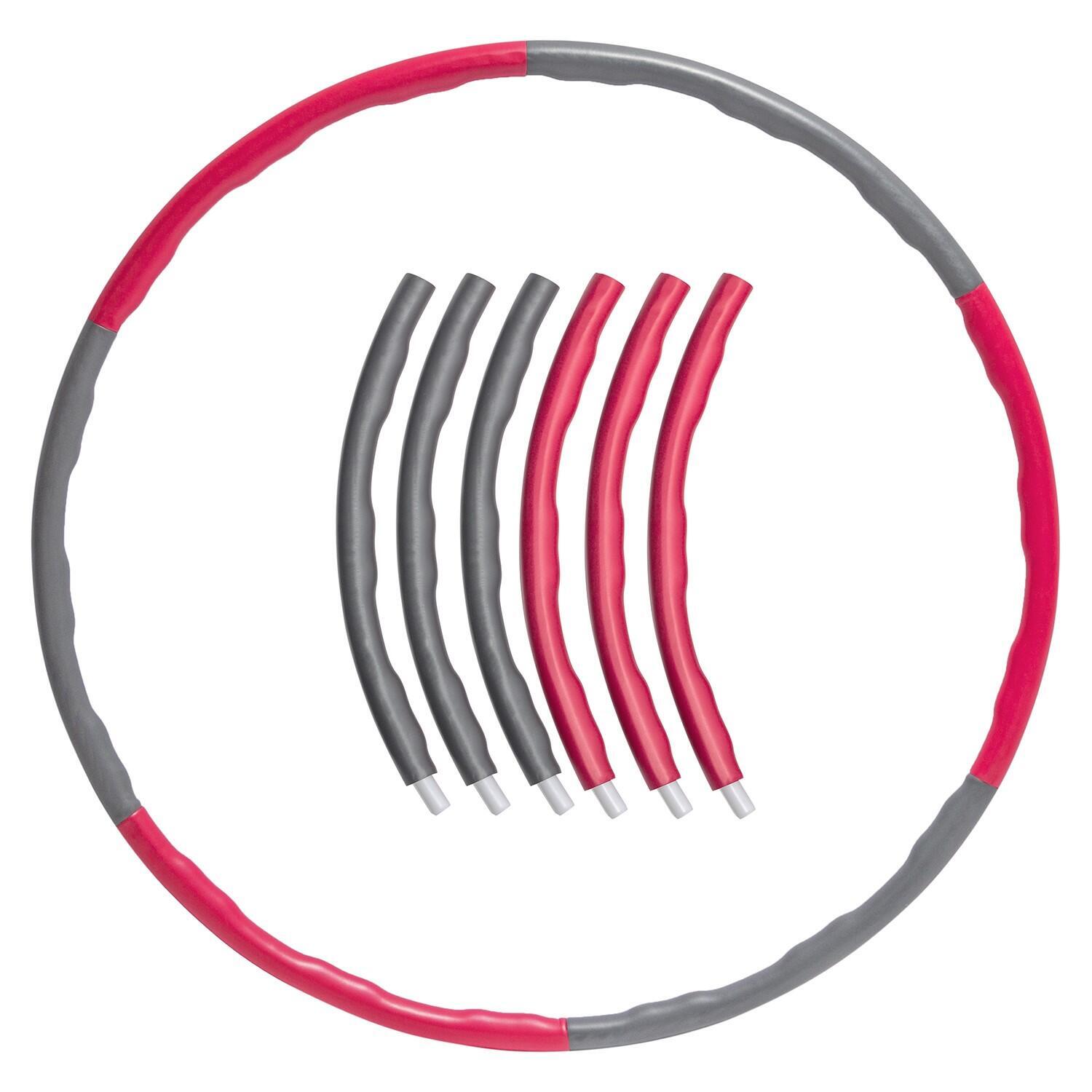 Fitness hula hoop - 100 cm - 1.8 kg - Pink/Gray VIRTUFIT, red