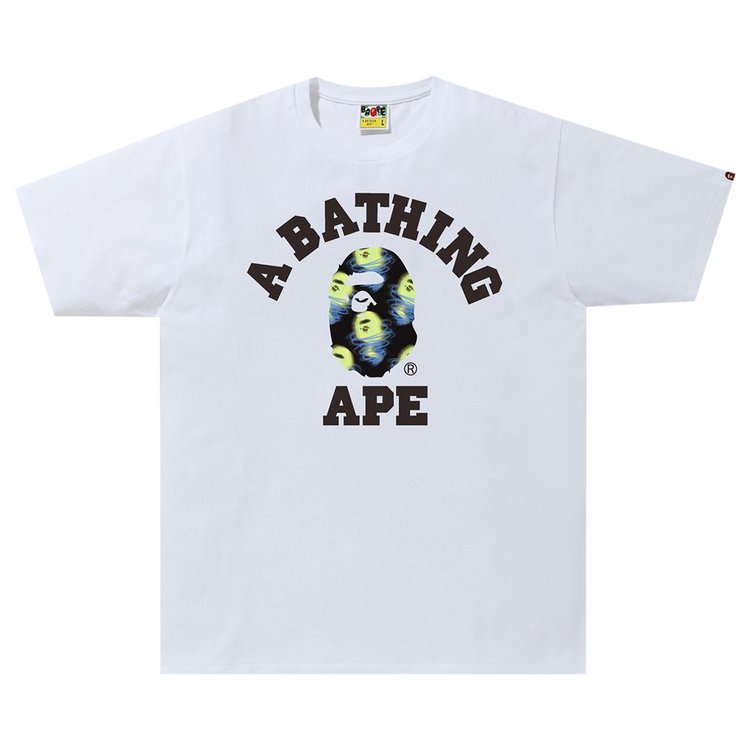 تي شيرت BAPE Storm College Tee "أبيض/أسود"، أبيض