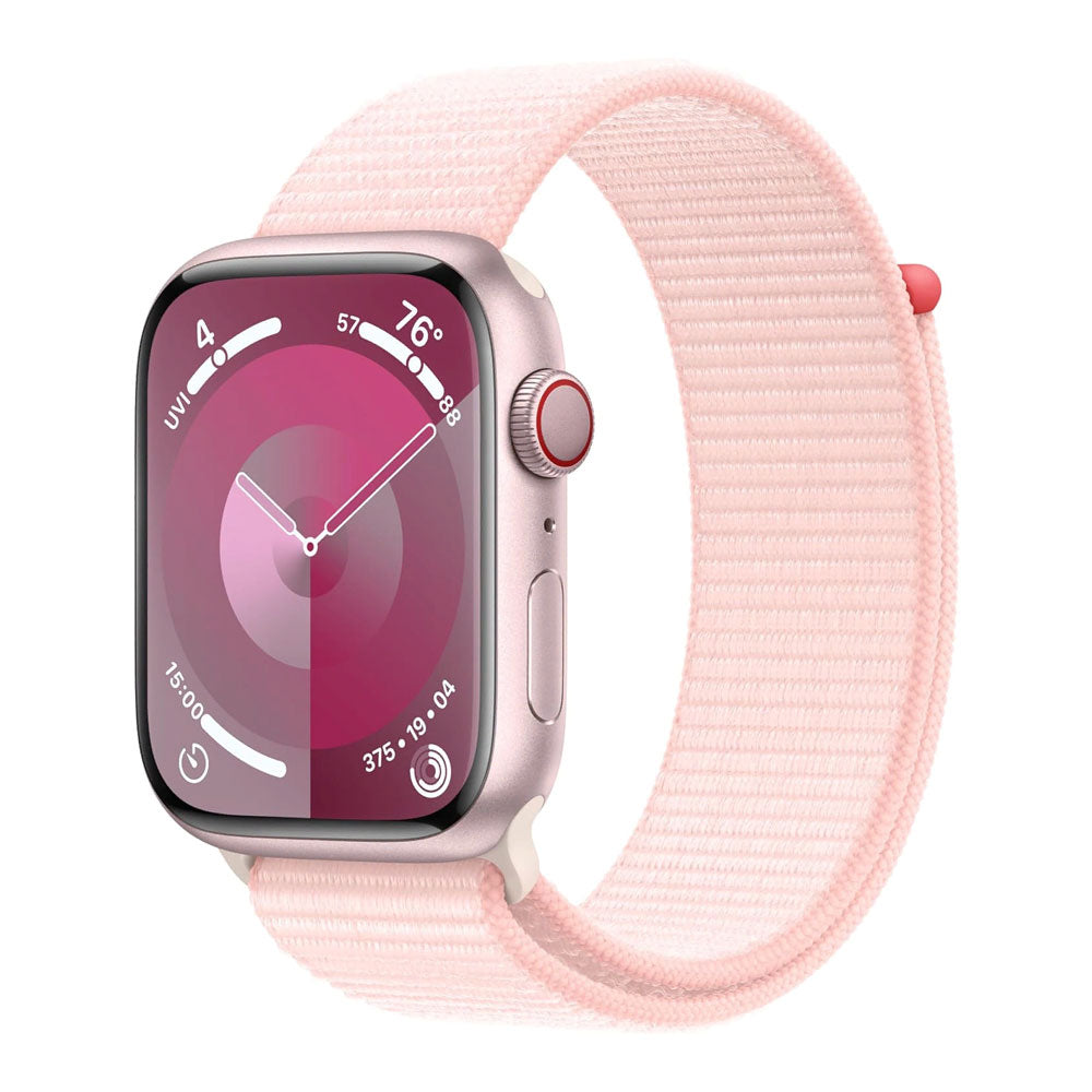 Apple Watch Series 9 (GPS + Cellular), 45mm, Pink Aluminum Case/Pink Sport Loop - Onesize