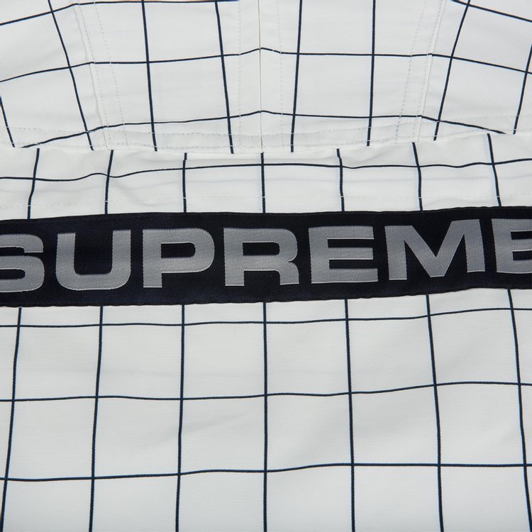 سترة أنوراك من النايلون الثقيل من Supreme Heavy Nylon 'Windowpane'، باللون الأبيض