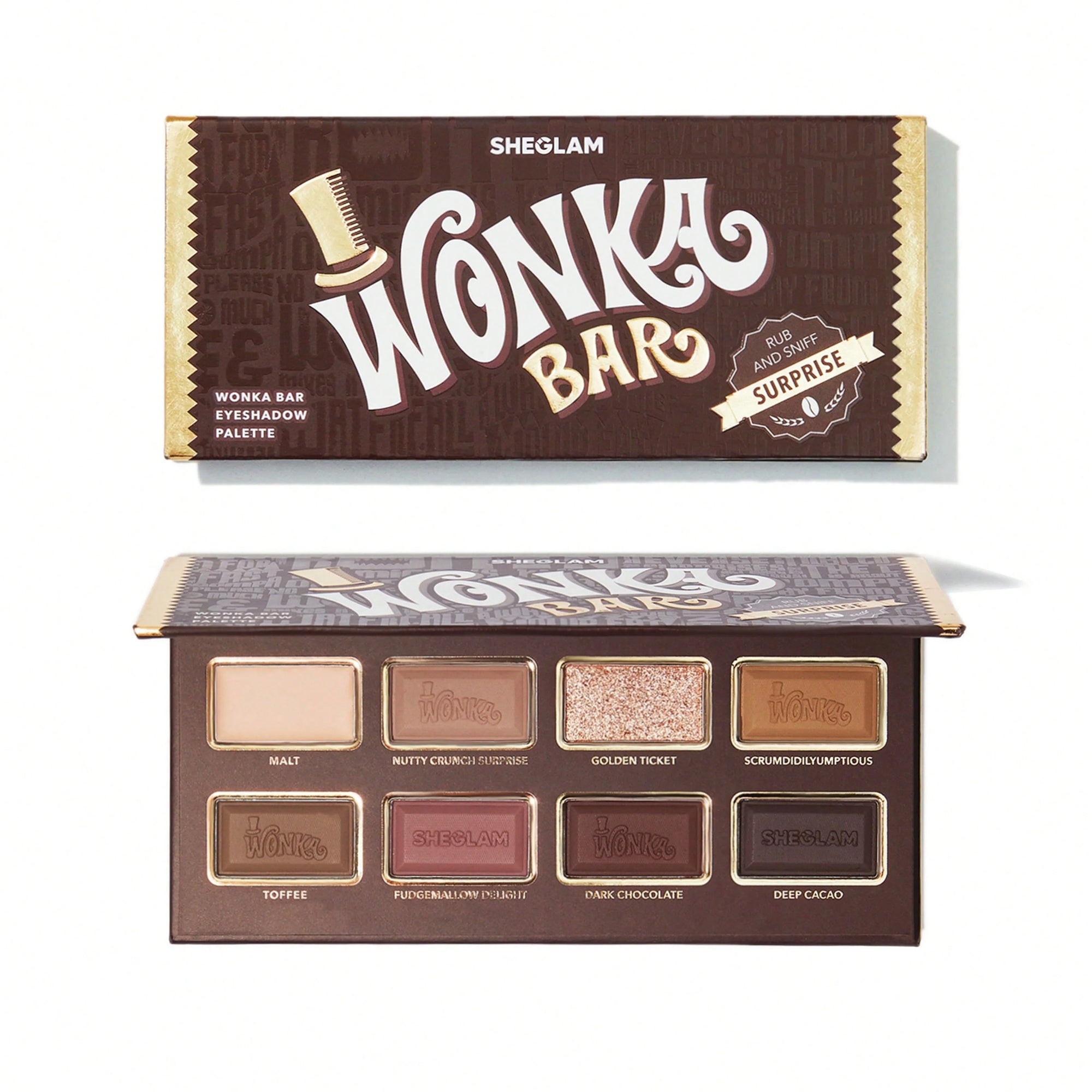 Sheglam x Willy Wonka Wonka Bar eyeshadow palette, multicolor