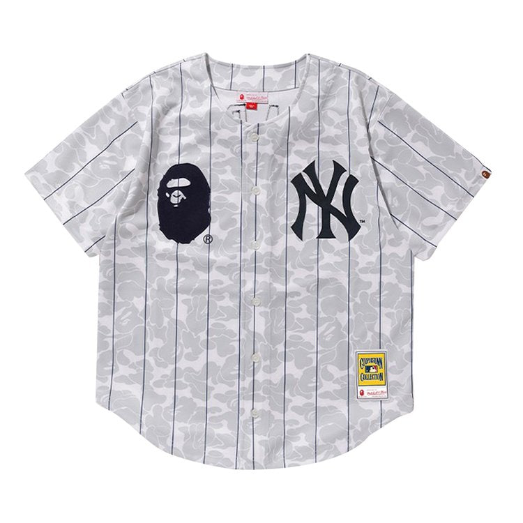 BAPE x Mitchell & Ness Yankees Jersey 'White' T-Shirt, White