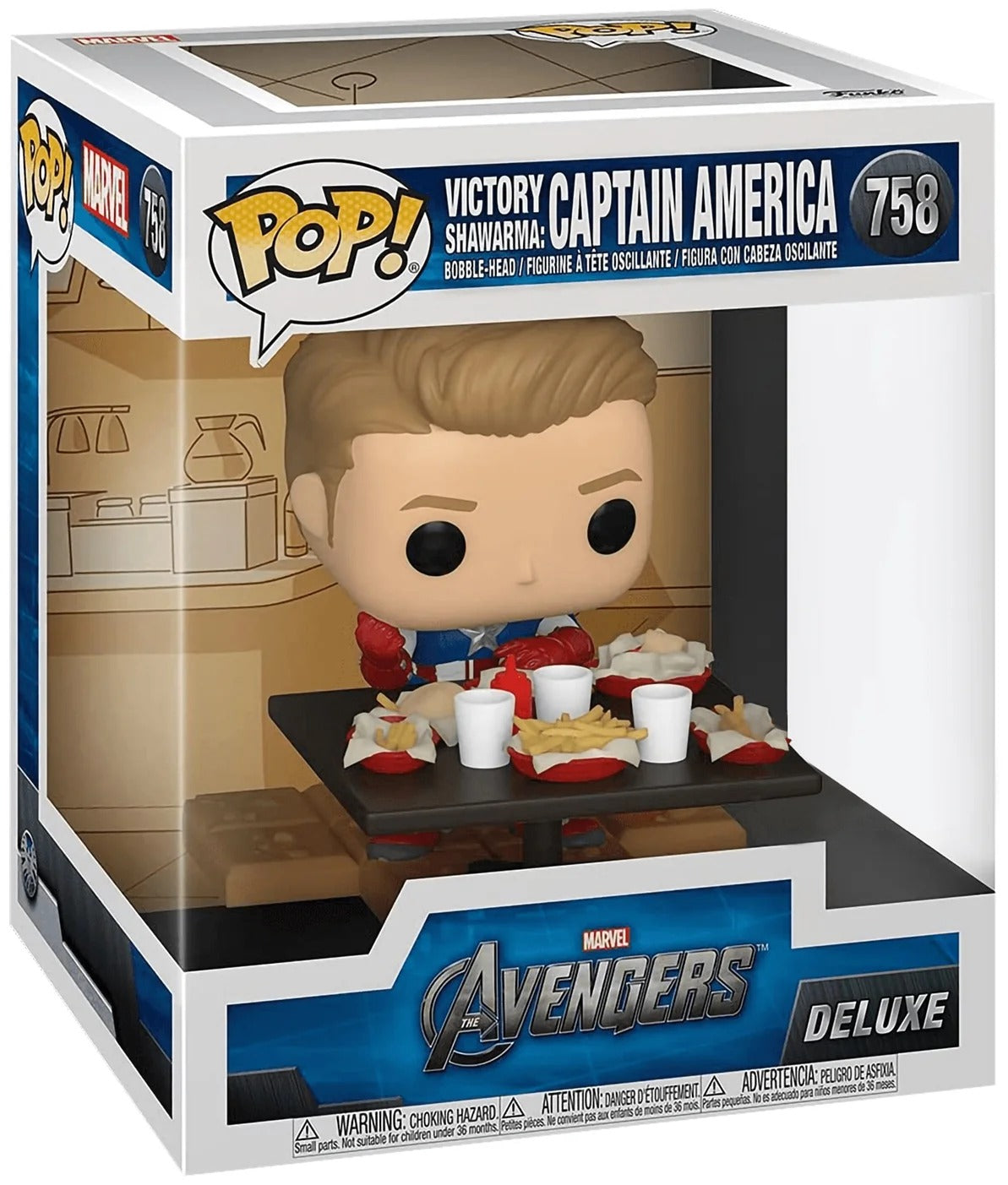 Funko Pop! Deluxe Marvel: Avengers Victory Shawarma Series - Captain America, Figure 4 of 6