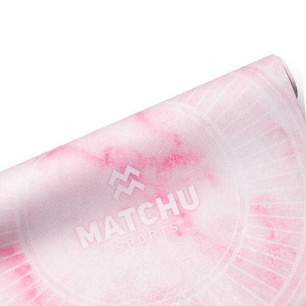 Yoga Mat - 180 cm x 60 cm x 0.5 cm - Pink Marble - Deluxe MATCHU SPORTS, Pink