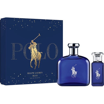 Gift set Ralph Lauren Polo Blue Eau de Toilette 125 ml 2021 with travel spray 30 ml