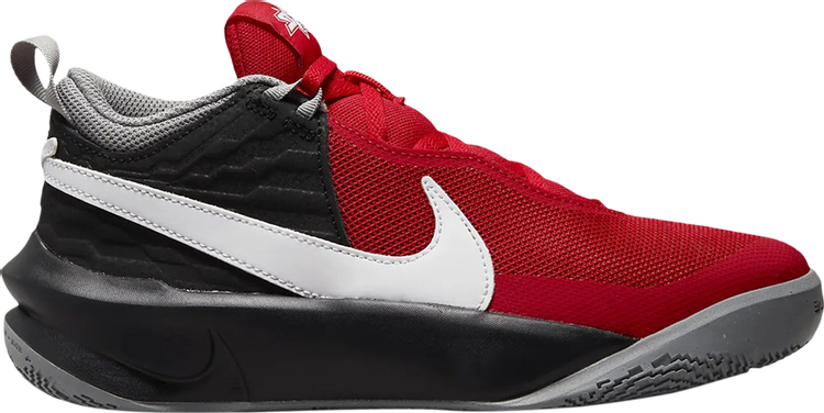 حذاء رياضي Nike Team Hustle D10 GS 'University Red Black' باللون الأحمر