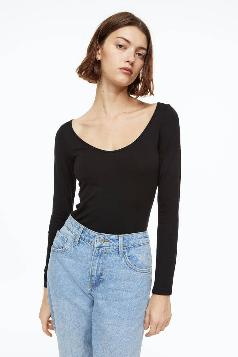 H&M Jersey top, black