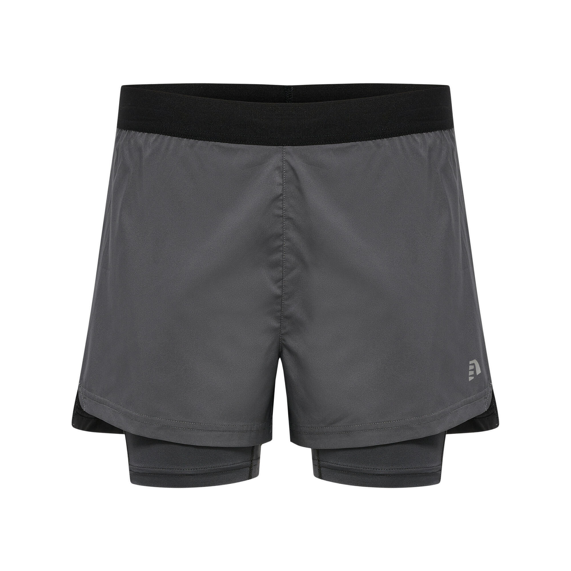 Women's running shorts 2-in-1 Women's shorts NEWLINE, magnet gray