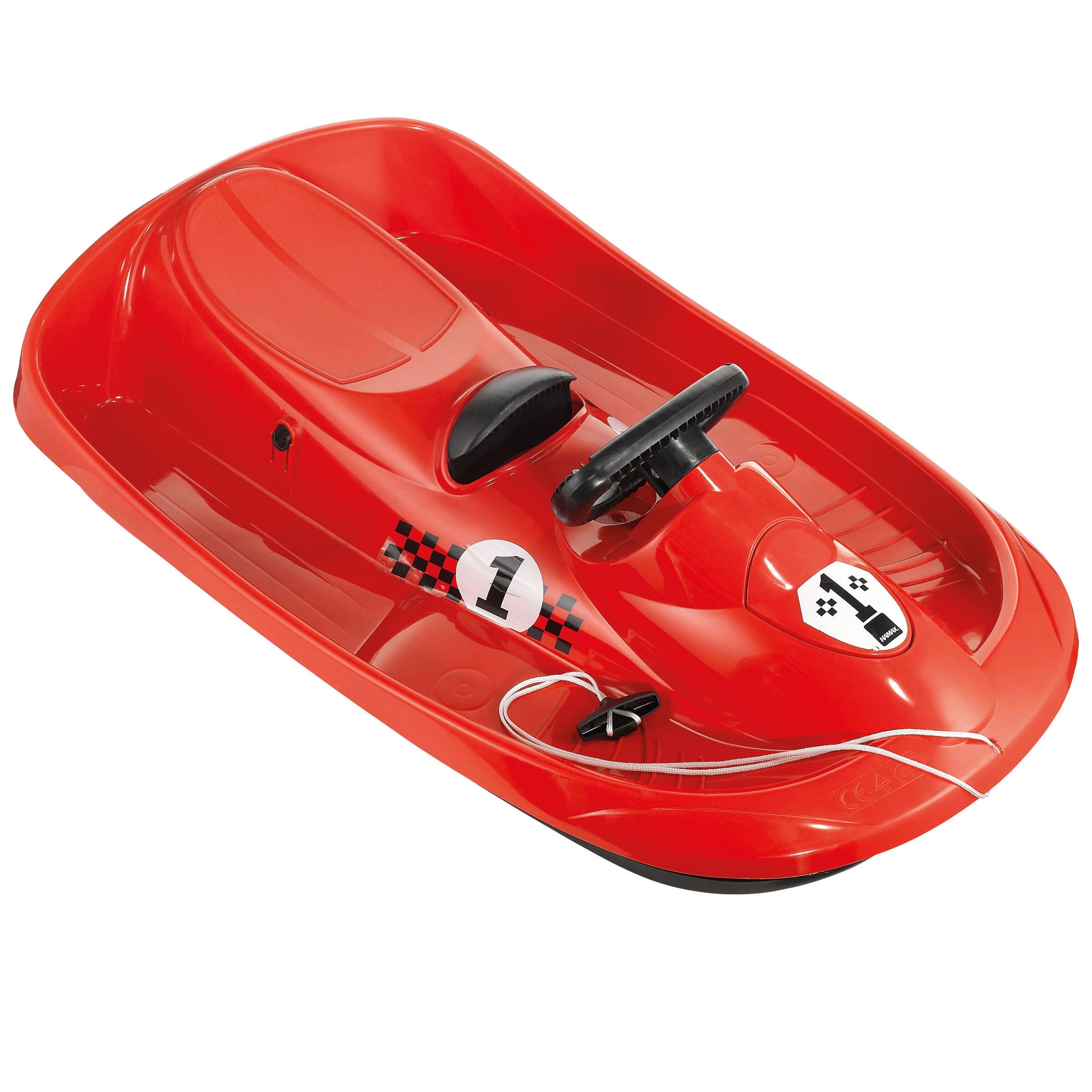 HAMAX sled with brake and steering wheel, red