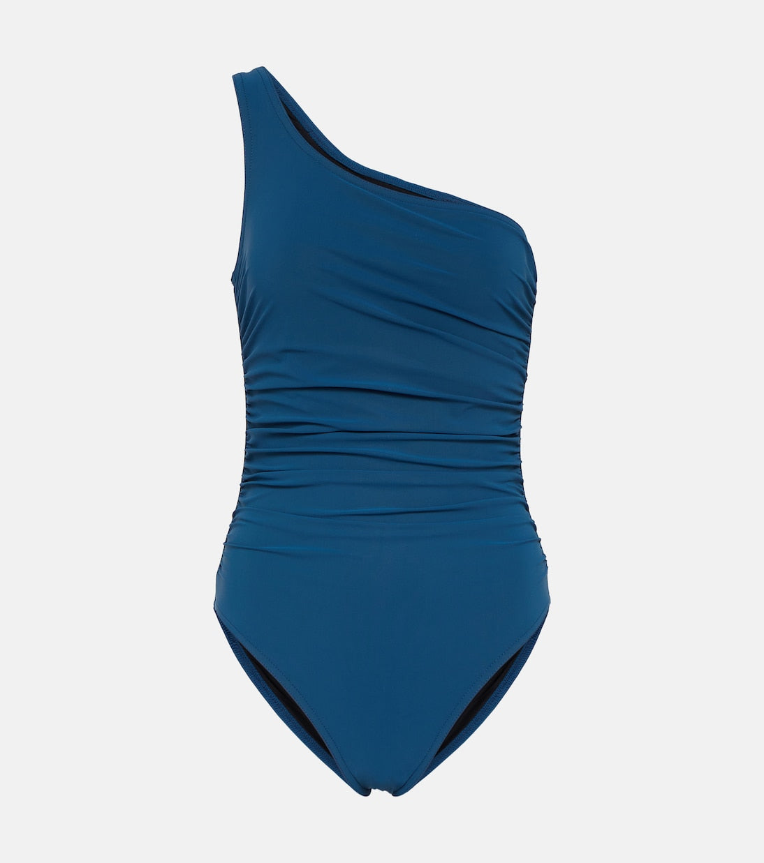 Karla Colletto one-shoulder ruched swimsuit, blue