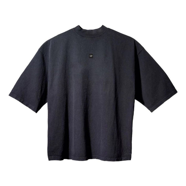 YEEZY Gap x Balenciaga Logo 3/4 Sleeve Tee 'Washed Black', Black