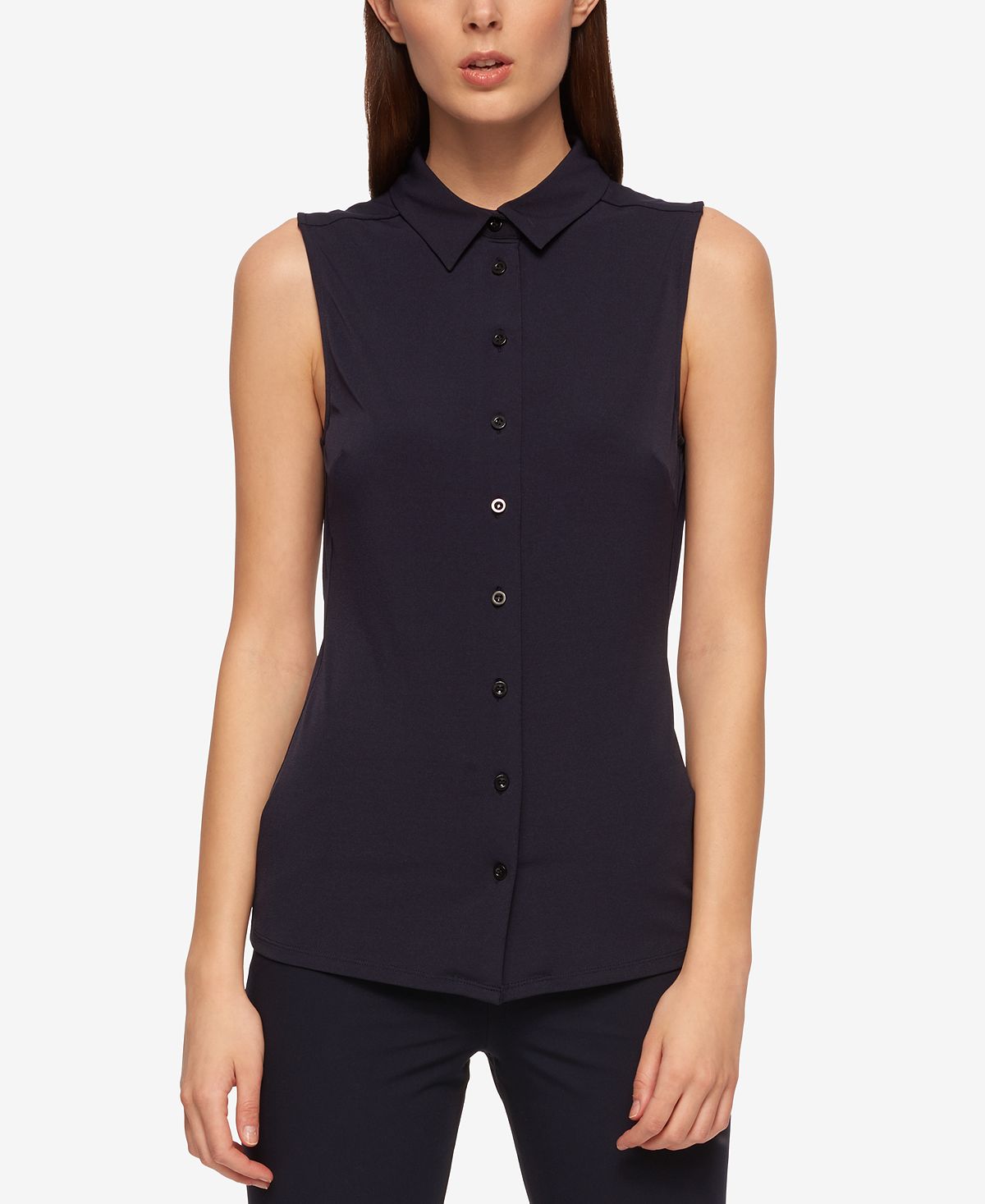 Tommy Hilfiger Women's Sleeveless Button Down Blouse