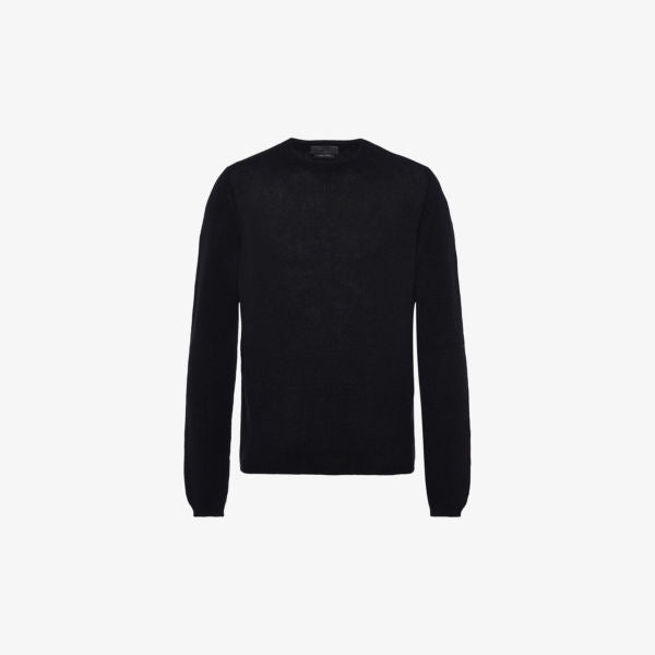 Prada Regular Fit Cashmere Crew Neck Jumper, Black