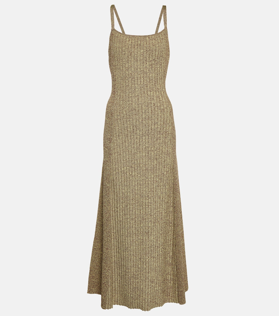 Ribbed midi dress GANNI, brown