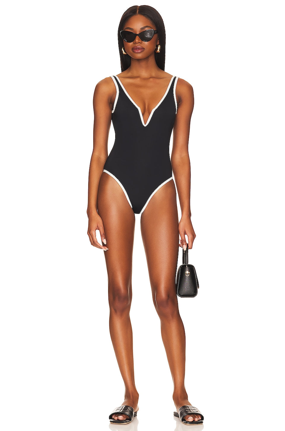 L*SPACE Coco swimsuit, Black & Cream