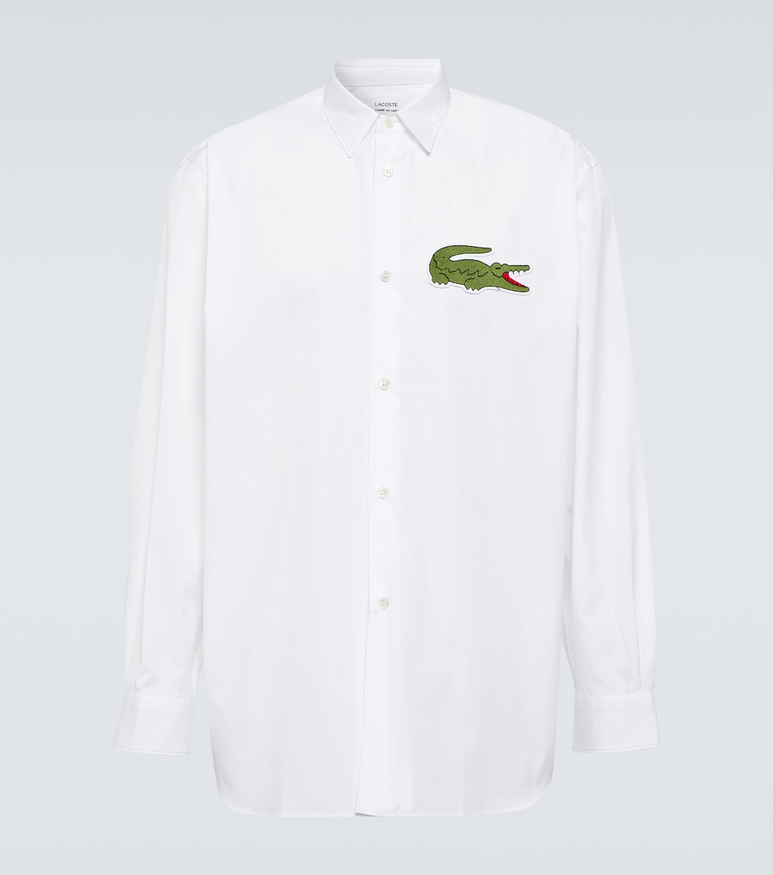 Cotton poplin shirt with logo x lacoste Comme Des Garçons Shirt, white