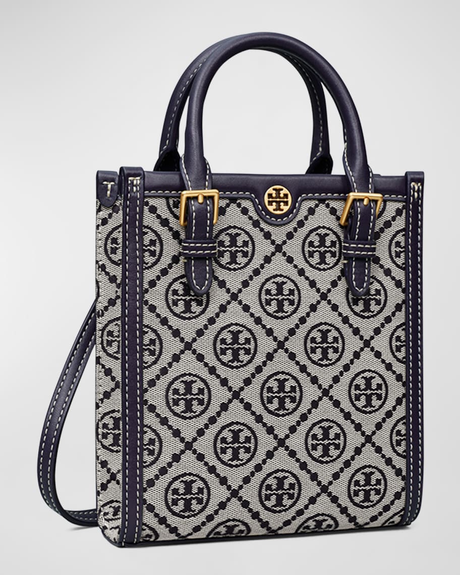 North-South Tory Burch Monogram Jacquard Mini T Tote Bag