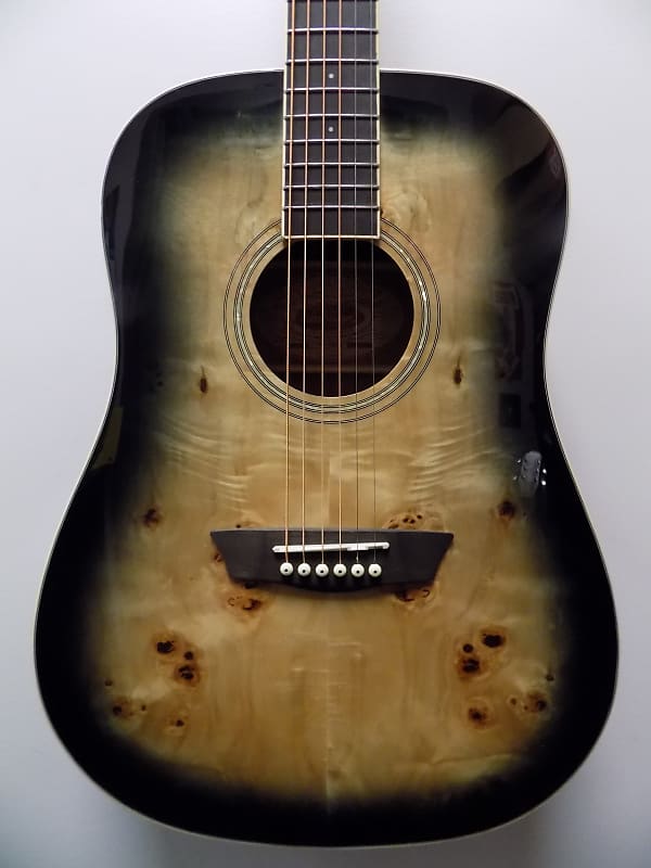 Acoustic guitar Washburn Deep Forest Burl D Acoustic Guitar DFBDB - Black Fade