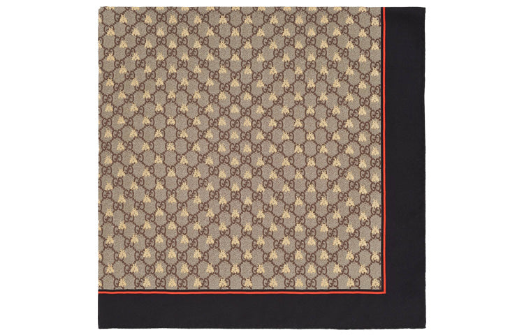 Women's scarf Gucci silk, black / brown