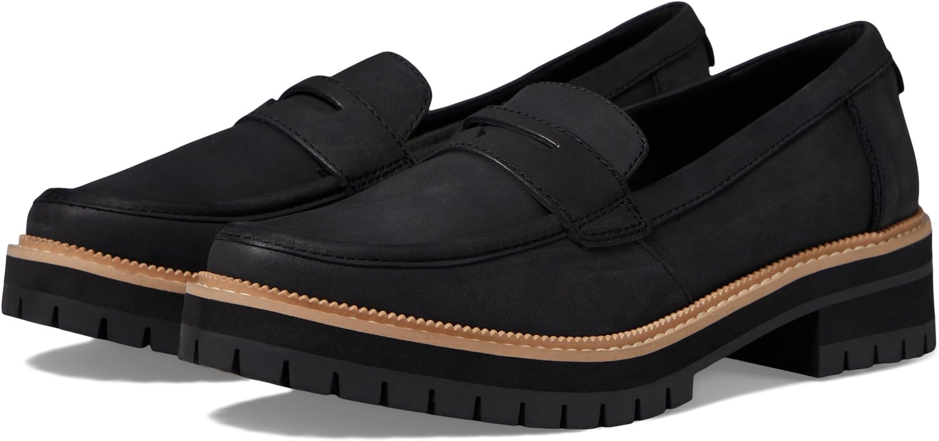 Cara TOMS Loafers, Black/Black Leather