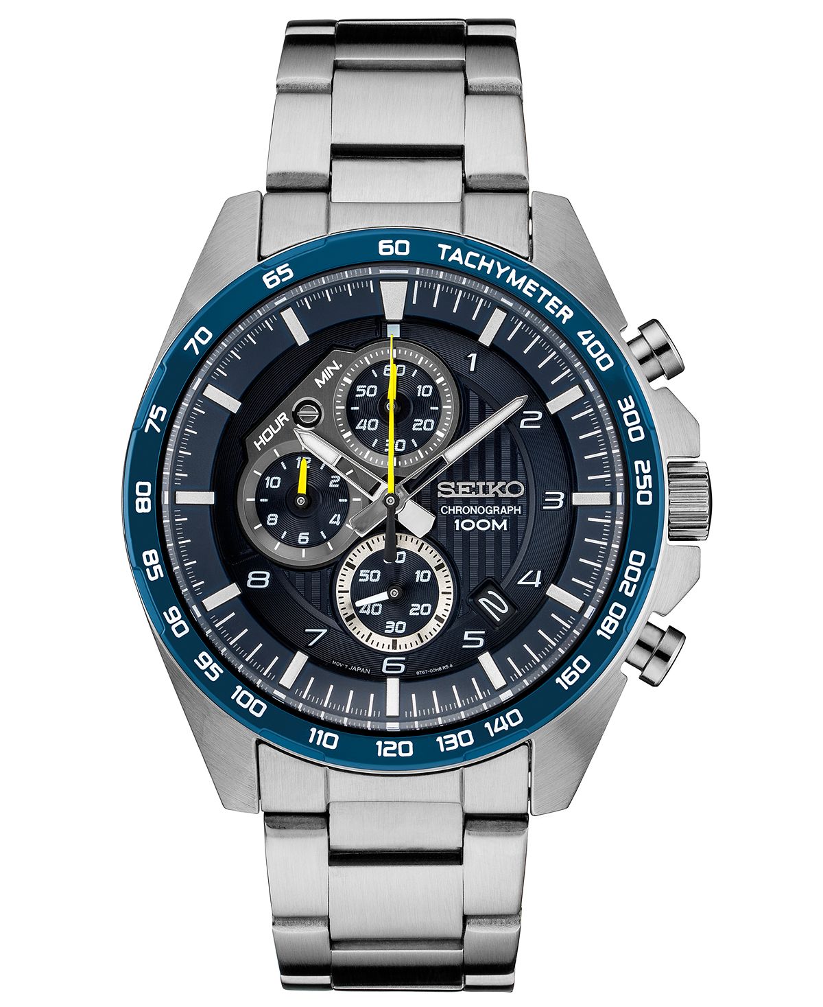 Seiko Men's 43.9mm Stainless Steel Bracelet Chronograph Watch