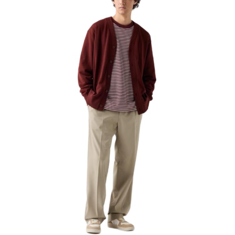 Men's knitwear burgundy Uniqlo, Burgundy