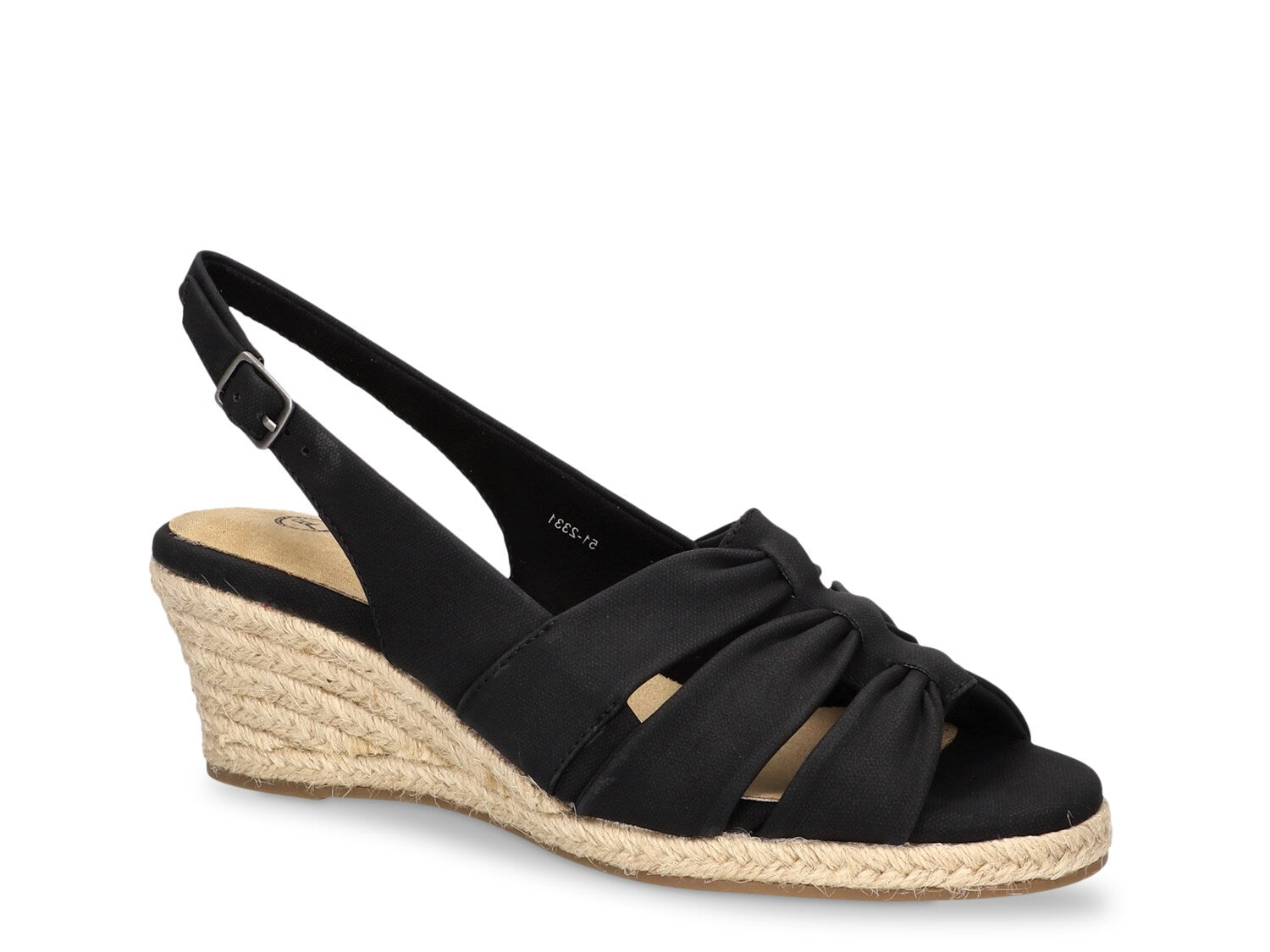 Bella Vita Cheerful Espadrille wedge sandals, black