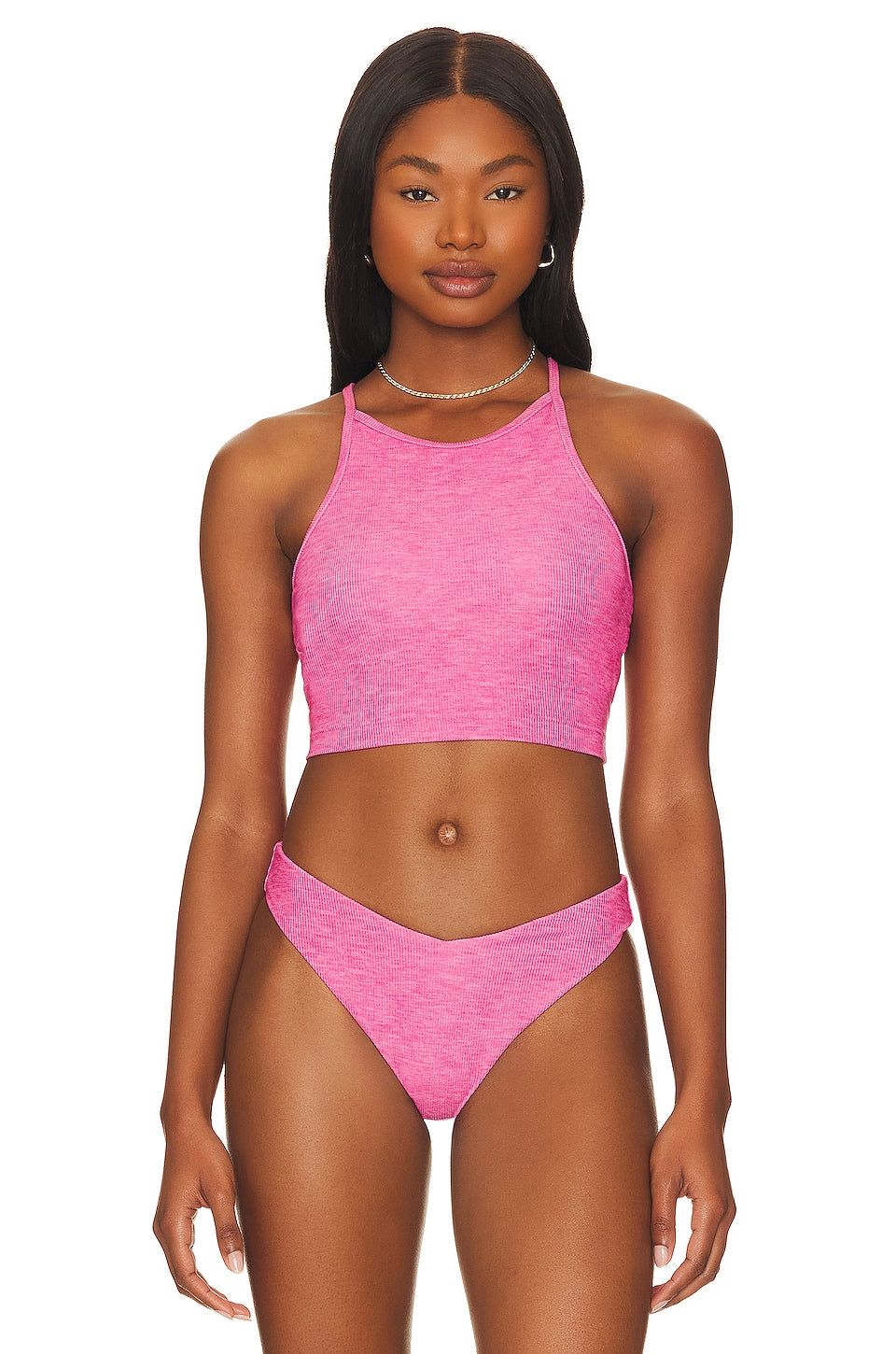 BEACH RIOT Anna Bikini Top, Fandango Pink