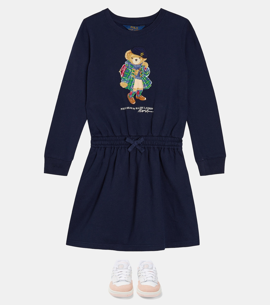 Polo Ralph Lauren Kids cotton jersey polo bear dress, blue