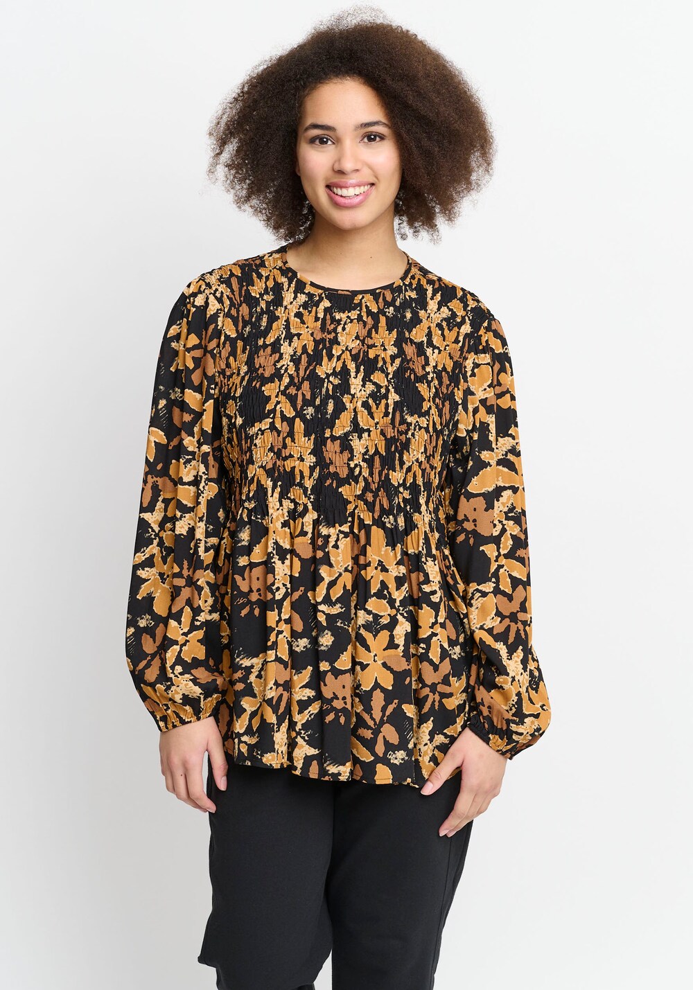 Aprico blouse, speckled brown/black