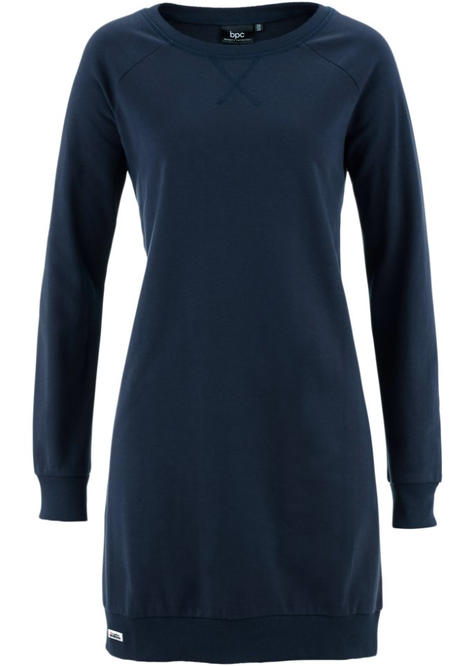 Sweatshirt dress with raglan sleeves Bpc Bonprix Collection, blue