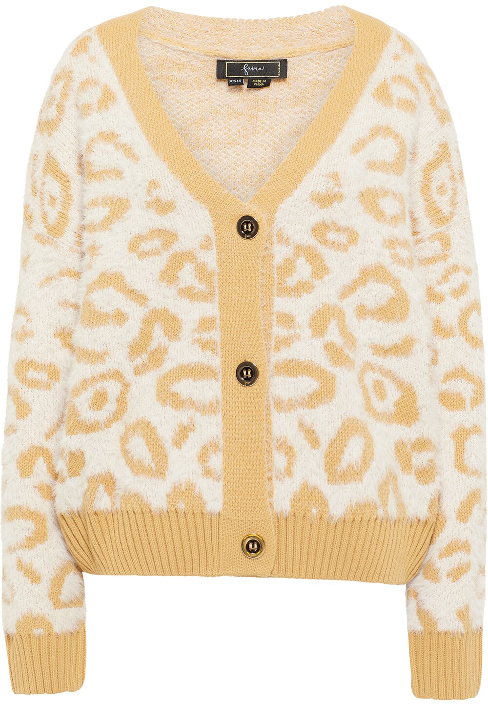 Knitted cardigan Faina, white wool