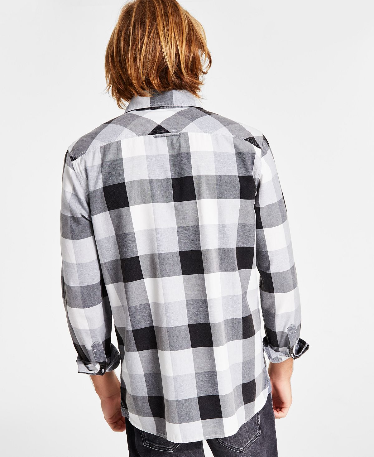 Burke Sun + Stone Men's Regular Fit Check Button Down Shirt