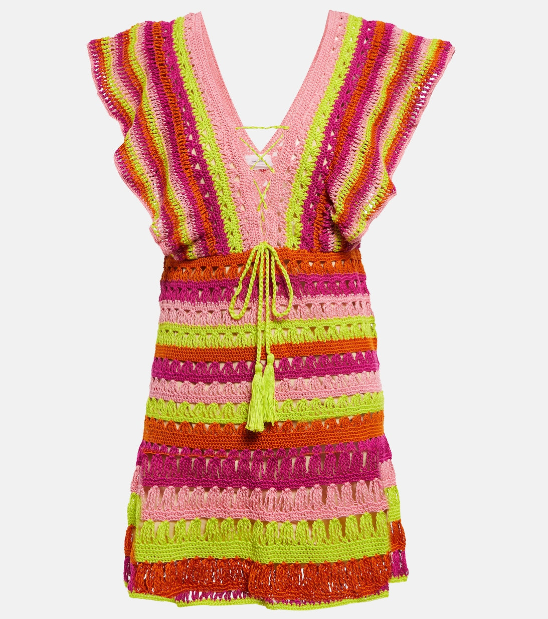 Mini dress Melissa crochet ANNA KOSTUROVA, multicolored