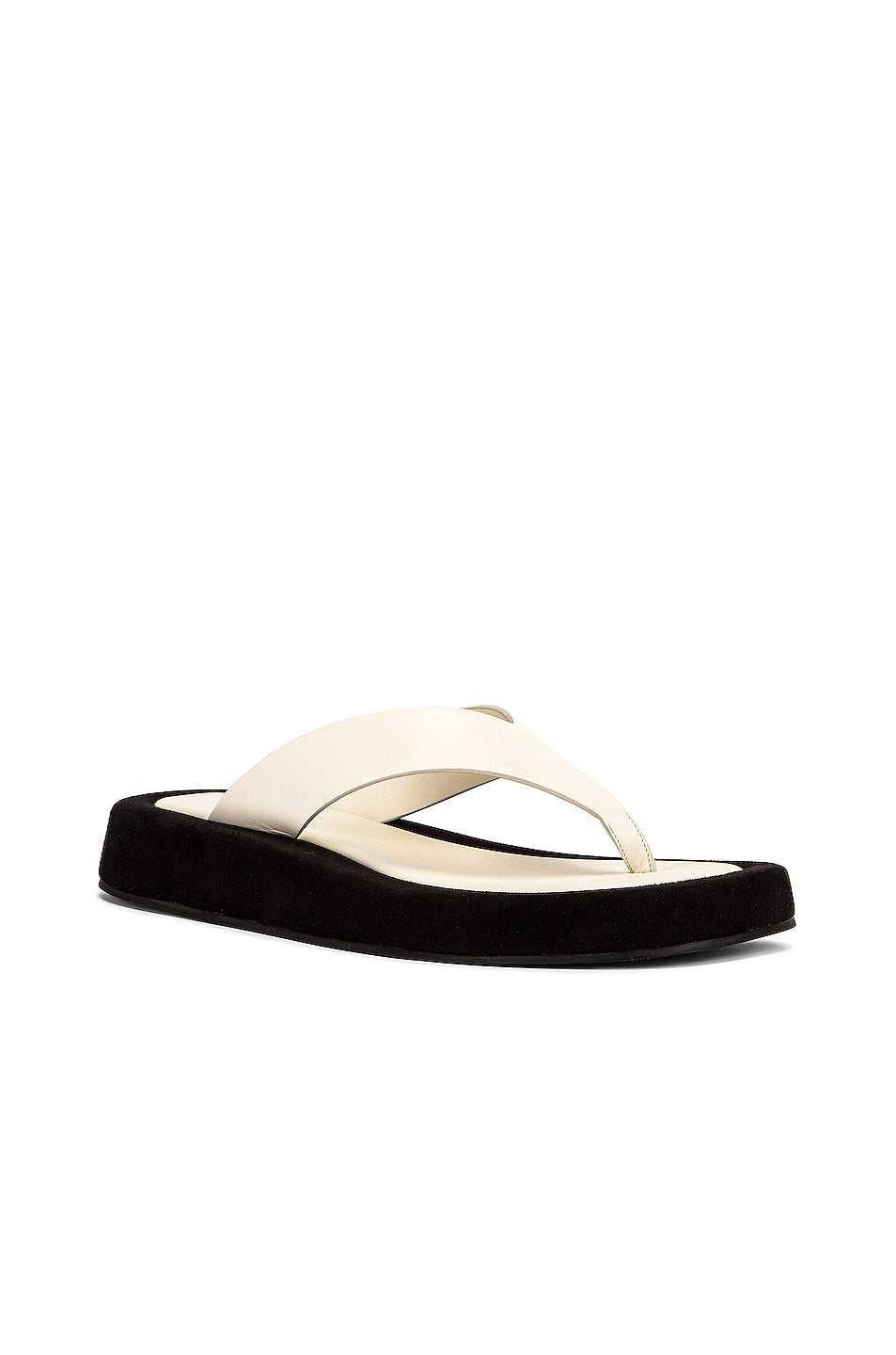 The Row Ginza Thong Sandals in Natural & Black