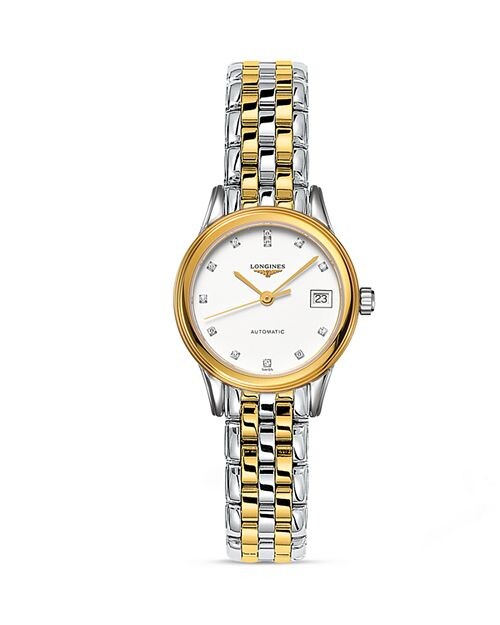 Flagship watch, 26 mm Longines, White/Two Tone