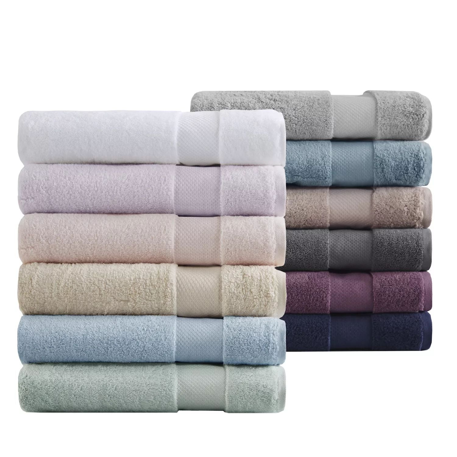 Madison Park Signature 6-Piece Large Turkish Cotton Bath Towel Set blue