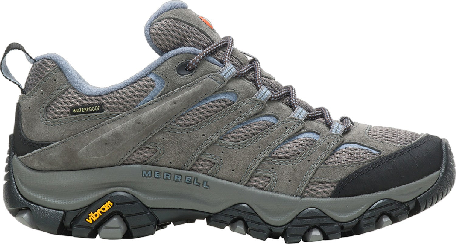 حذاء Merrell Moab 3 النسائي المقاوم للماء للمشي لمسافات طويلة، باللون الرمادي