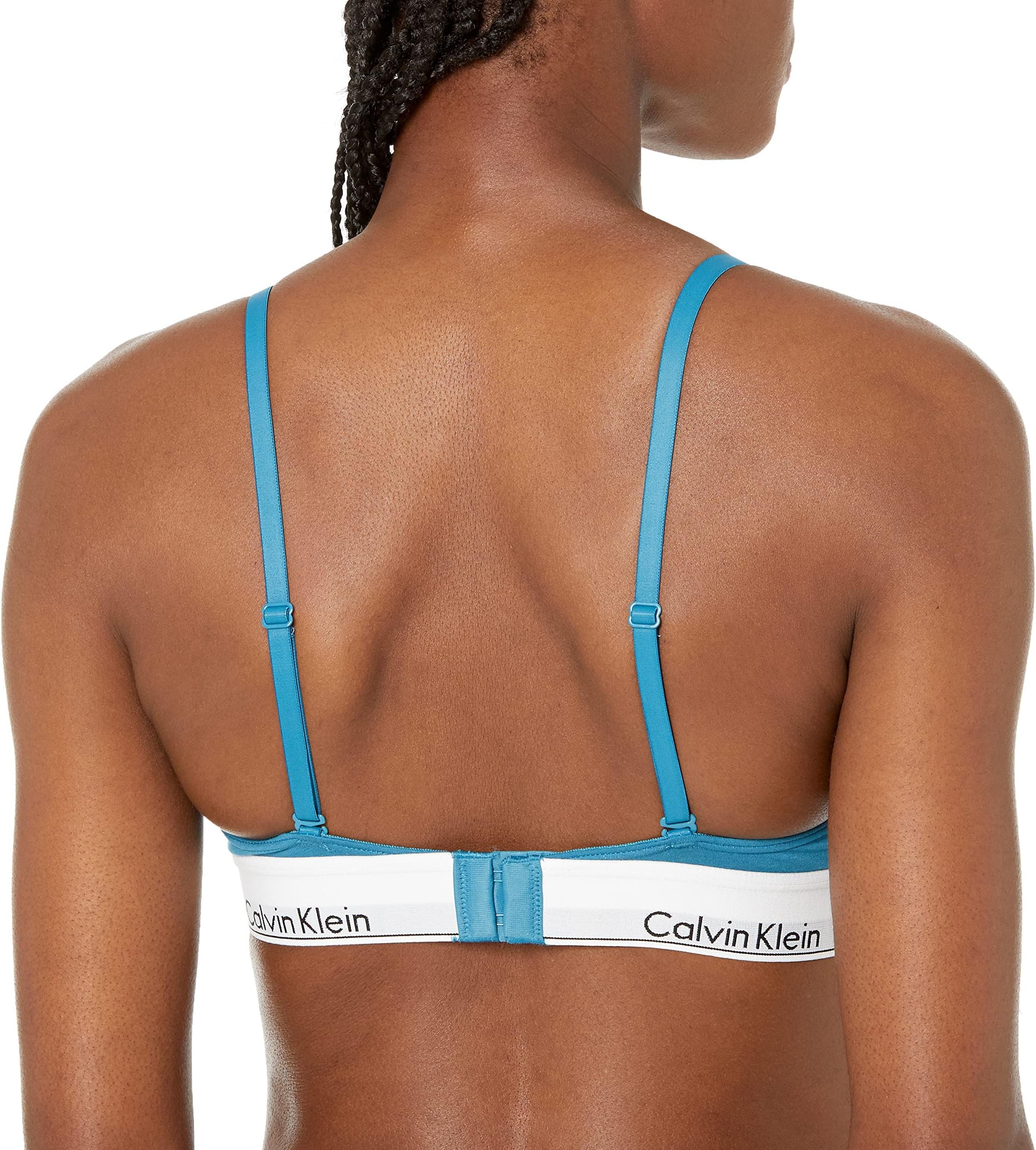 Calvin Klein Women's Contemporary Cotton Triangle Bra Tapestry Teal color