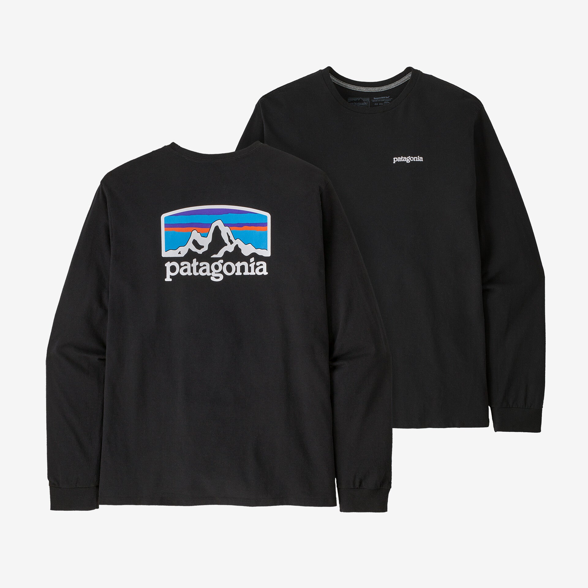 Patagonia Men's Fitz Roy Horizons Responsibili Long Sleeve T-Shirt, Black